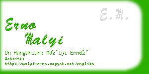 erno malyi business card